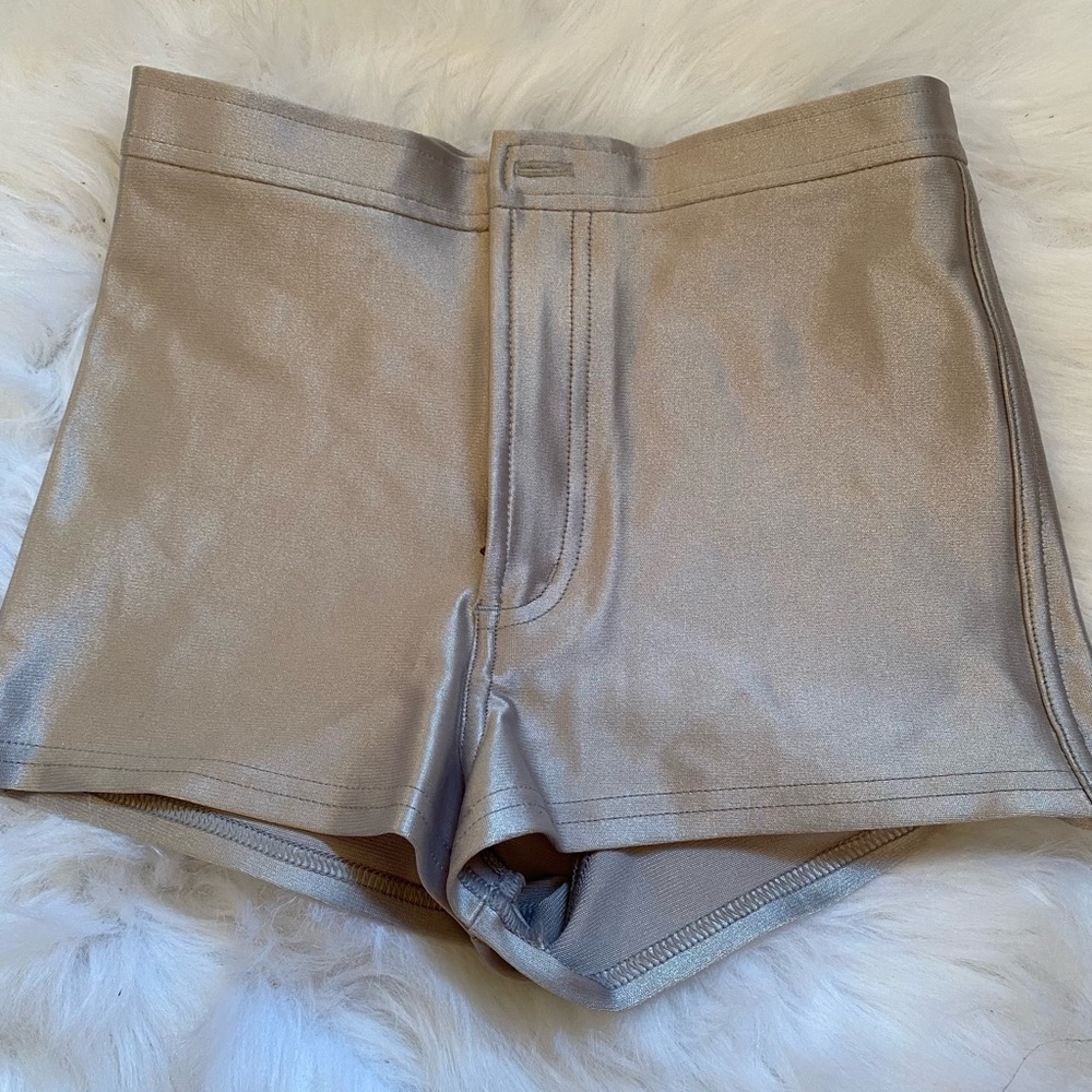 AMERICAN APPAREL disco shorts in silver